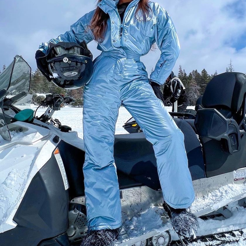 ASOS BLUE METALLIC SKI SUIT